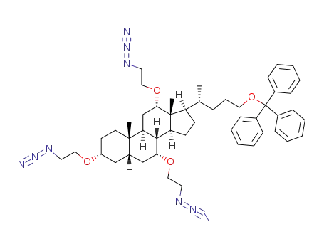 (3R,5S,7R,8R,9S,10S,12S,13R,14S,17R)-3,7,12-Tris-(2-azido-ethoxy)-10,13-dimethyl-17-((R)-1-methyl-4-trityloxy-butyl)-hexadecahydro-cyclopenta[a]phenanthrene
