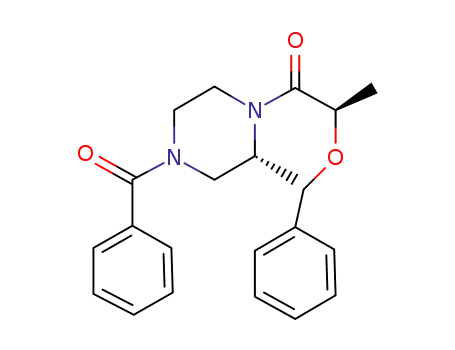Molecular Structure of 845655-45-0 ((2R)-1-[(2R)-4-Benzoyl-2-methyl-piperazin-1-yl]-2-benzyloxy-propan-1-one)