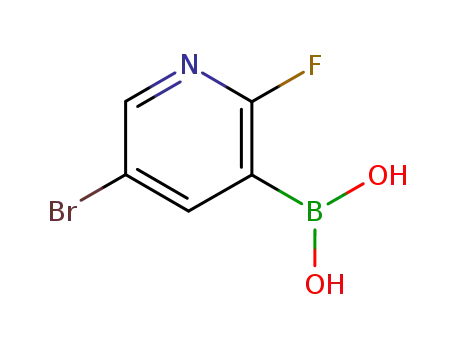 Molecular Structure of 501435-91-2 (5-Bromo-2-fluoro-3-pyridylboronic acid)