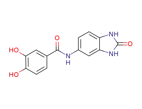 Molecular Structure of 870090-74-7 (Benzamide, N-(2,3-dihydro-2-oxo-1H-benzimidazol-5-yl)-3,4-dihydroxy-)
