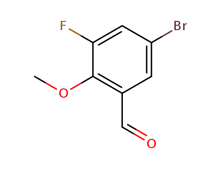 Molecular Structure of 470668-70-3 (Benzaldehyde, 5-bromo-3-fluoro-2-methoxy-)