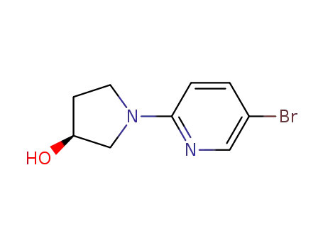 Molecular Structure of 946002-90-0 ((S)-1-(5-Bromopyridin-2-yl)pyrrolidin-3-ol)