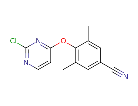 Molecular Structure of 1033954-42-5 (4-((2-chloropyrimidin-4-yl)oxy)-3,5-dimethylbenzonitrile)