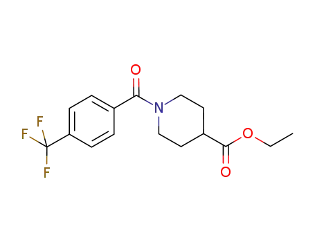 Molecular Structure of 521322-72-5 (1-[1-(4-trifluoromethyl-phenyl)-methanoyl]-piperidine-4-carboxylic acid ethyl ester)