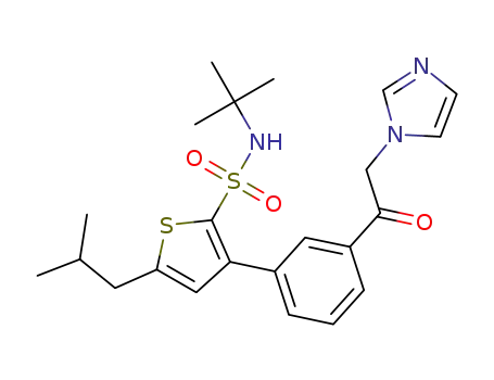 3-[3-(2-(imidazol-1-yl)acetyl)phenyl]-5-isobutylthiophene-2-(N-tert-butyl)sulfonamide
