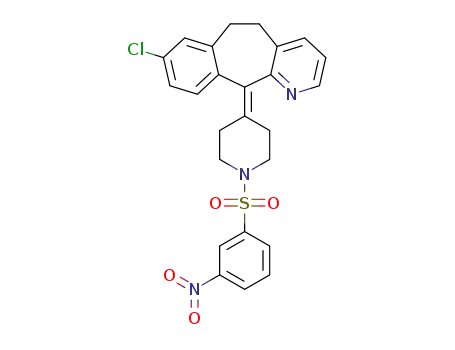 Molecular Structure of 1423771-99-6 (8-Chloro-11-(1-((3-nitrophenyl)sulfonyl)piperidin-4-ylidene)-6,11-dihydro-5H-benzo[5,6]cyclohepta-[1,2-b]pyridine)