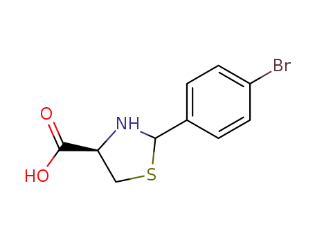 Molecular Structure of 294866-41-4 (L-2-(4-BROMOPHENYL)-1,3-THIAZOLANE-4-CARBOXYLIC ACID)