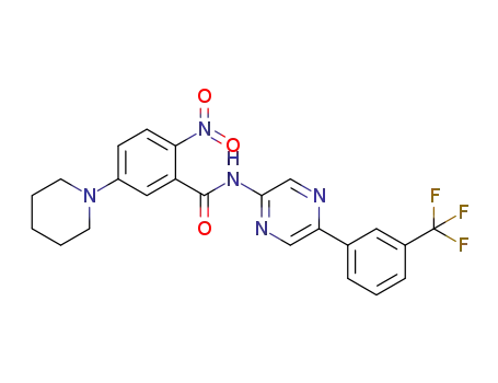 2-nitro-5-(piperidin-1yl)-N-(5-(3-(trifluoromethyl)phenyl)pyrazine-2yl)benzamide