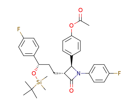 2-Azetidinone,
4-[4-(acetyloxy)phenyl]-3-[(3S)-3-[[(1,1-dimethylethyl)dimethylsilyl]oxy]-3-
(4-fluorophenyl)propyl]-1-(4-fluorophenyl)-, (3R,4S)-