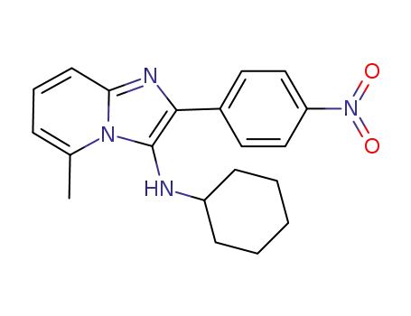 Molecular Structure of 1000353-40-1 (N-cyclohexyl-N-[5-methyl-2-(4-nitrophenyl)imidazo[1,2-a]pyridine-3-yl]amine)