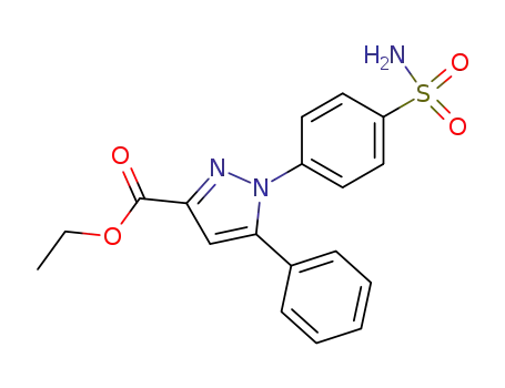 Molecular Structure of 781663-70-5 (5-phenyl-1-(4-sulfamoylphenyl)-1H-pyrazole-3-carboxylic acid ethyl ester)