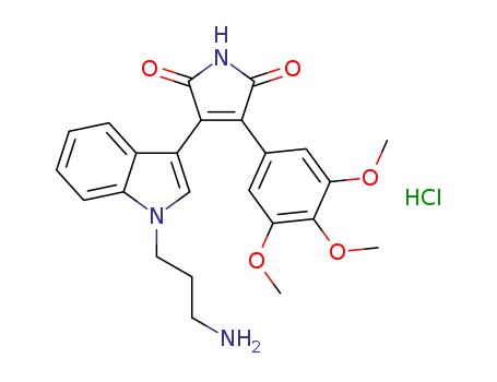 Molecular Structure of 1312545-25-7 (3-(1-[3-ammoniopropyl]-1H-indol-3-yl)-4-(3,4,5-trimethoxyphenyl)-maleinimide-chloride)