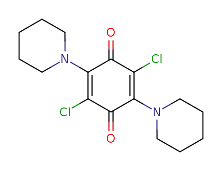 Molecular Structure of 22895-06-3 (2,5-Dichlor-3,6-dipiperidin-p-benzochinon)