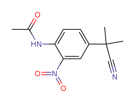 Molecular Structure of 115279-77-1 (N-(4-(2-cyanopropan-2-yl)-2-nitrophenyl)acetamide)