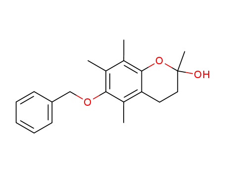 Molecular Structure of 53713-30-7 (2H-1-Benzopyran-2-ol,
3,4-dihydro-2,5,7,8-tetramethyl-6-(phenylmethoxy)-)