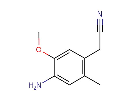 Molecular Structure of 620604-73-1 (Benzeneacetonitrile, 4-amino-5-methoxy-2-methyl- (9CI))