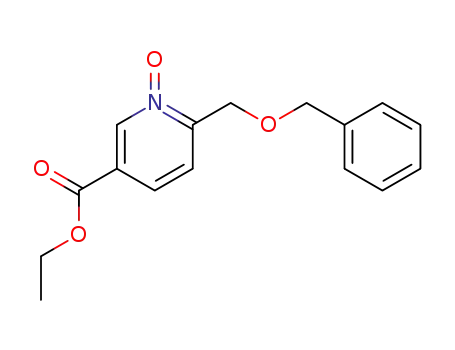 3-Pyridinecarboxylic acid, 6-[(phenylmethoxy)methyl]-, ethyl ester,
1-oxide