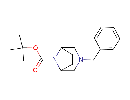 Molecular Structure of 149771-43-7 (TERT-BUTYL 3-BENZYL-3,8-DIAZABICYCLO[3.2.1]OCTANE-8-CARBOXYLATE)