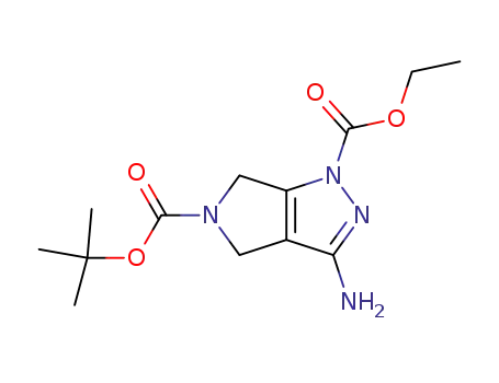 Molecular Structure of 398495-65-3 (1-ETHYLOXYCARBONYL-5-BOC-3-AMINO-4,6-DIHYDRO-PYRROLO[3,4-C]PYRAZOLE)