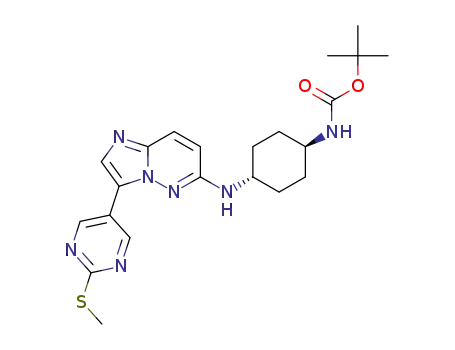 tert-butyl [trans-4-({3-[2-(methylsulfanyl)pyrimidin-5-yl]imidazo-[1,2-b]pyridazin-6-yl}amino)cyclohexyl]carbamate
