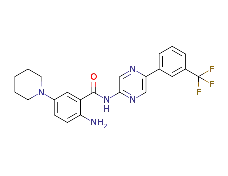 2-amino-5-(piperidine-1yl)-N-(5-(3-(trifluoromethyl)phenyl)pyrazine-2yl)benzamide