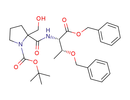 tert-butyl 2-(((2S, 3R)-1, 3-bis (benzyloxy)-1-oxobutan-2-yl) carbamoyl)-2-(hydroxymethyl) pyrrolidine-1-carboxylate