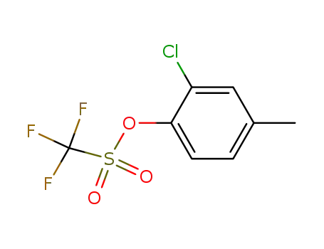 Molecular Structure of 138642-63-4 (Methanesulfonic acid, trifluoro-, 2-chloro-4-methylphenyl ester)