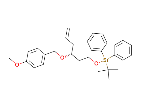 Molecular Structure of 633305-66-5 (Silane,
(1,1-dimethylethyl)[[(3R)-3-[(4-methoxyphenyl)methoxy]-5-hexenyl]oxy]di
phenyl-)
