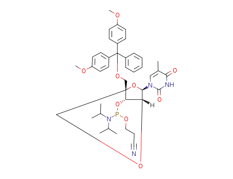 3-[[(1R,3R,4R,7S)-1-[[Bis(4-methoxyphenyl)-phenylmethoxy]methyl]-3-(5-methyl-2,4-dioxopyrimidin-1-yl)-2,5-dioxabicyclo[2.2.1]heptan-7-yl]oxy-[di(propan-2-yl)amino]phosphanyl]oxypropanenitrile