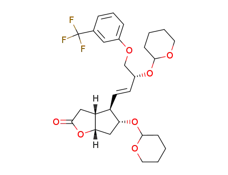 (3aR,4R,5R,6aS)-5-((tetrahydro-2H-pyran-2-yl)oxy)-4-((3R,E)-3-((tetrahydro-2H-pyran-2-yl)oxy)-4-(3-(trifluoromethyl)phenoxy)but-1-en-1-yl)hexahydro-2H-cyclopenta[b]furan-2-one