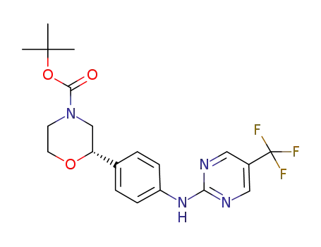 (S)-2-[4-(5-trifluoromethyl-pyrimidin-2-ylamino)-phenyl]-morpholine-4-carboxylic acid tert-butyl ester