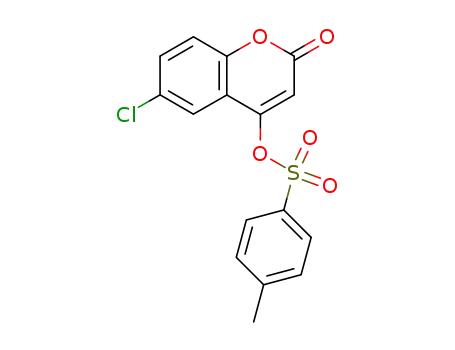 Molecular Structure of 345948-97-2 (2H-1-Benzopyran-2-one, 6-chloro-4-[[(4-methylphenyl)sulfonyl]oxy]-)