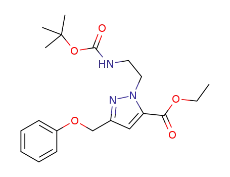 1-(2-((tert-butoxycarbonyl)amino)ethyl)-3-(phenoxymethyl)-1H-pyrazole-5-carboxylic acid ethyl ester