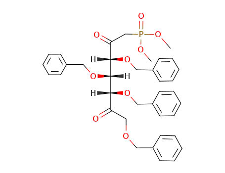 3,4,5,7-tetra-O-benzyl-1-deoxy-1-(dimethoxyphosphoryl)-D-xylo-2,6-heptodiulose