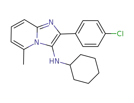 Molecular Structure of 484644-47-5 (N-[2-(4-chlorophenyl)-5-methylimidazo[1,2-a]pyridin-3-yl]-N-cyclohexylamine)