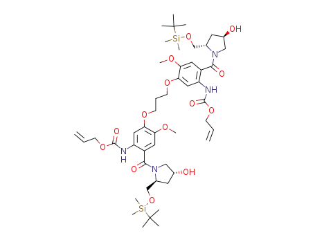 1,1'-[[(propane-1,3-diyl)dioxy]-bis[(2-amino-N-allyloxycarbonyl-5-methoxy-1,4-phenylene)carbonyl]]-bis[(2S,4R)-2-t-butyldimethylsilyloxymethyl-4-hydroxypyrrolidine]