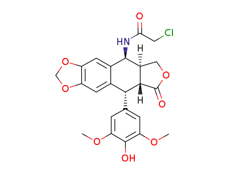 Molecular Structure of 150059-96-4 (4β-chloroacetamido-4-deoxy-4′-desmethylepipdophyllotoxin)