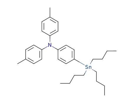 Molecular Structure of 1376711-81-7 (4,4′-dimethyl-4′′-tributylstannyltriphenylamine)