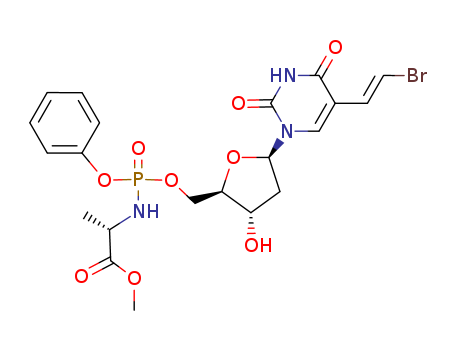 methyl (2S)-2-[[[(2R,3S,5R)-5-[5-[(E)-2-bromoethenyl]-2,4-dioxo-pyrimidin-1-yl]-3-hydroxy-oxolan-2-yl]methoxy-phenoxy-phosphoryl]amino]propanoate