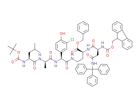 Molecular Structure of 668985-72-6 (Fmoc-L-Asn(Trt)-L-Dab(Boc-L-Leu-D-Ala-L-Chp)-OBn)