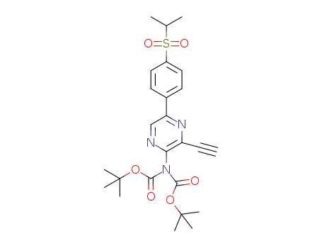 tert-butyl N-(3-ethynyl-5-(4-(isopropylsulfonyl)phenyl)pyrazin-2-yl)N-tertbutoxycarbonyl-carbamate ?