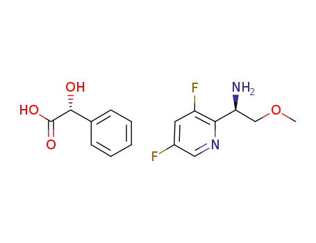 Molecular Structure of 1200605-71-5 ((1R)-1-(3,5-difluoropyridin-2-yl)-2-methoxyethanamine (R)-mandelic acid salt)