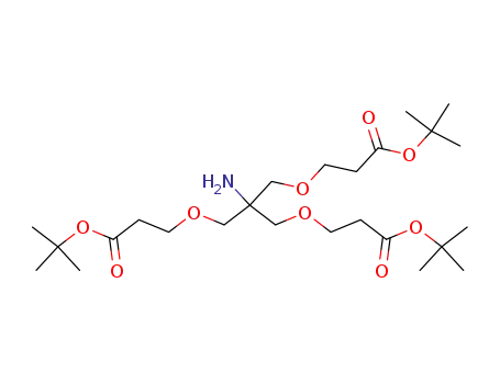 Molecular Structure of 175724-30-8 (tert-butyl 3,3'-(2-amino-2-((3-tert-butoxy-3-oxopropoxy)methyl)propane-1,3-diyl)bis(oxy)dipropanoate)