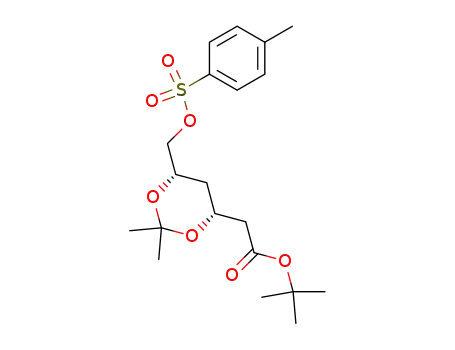 Molecular Structure of 136006-37-6 ((3R,5S)-6-<(p-tolylsulfonyl)oxy>-3,5-O-isopropylidene-3,5-dihydroxyhexanoic acid tert-butyl ester)