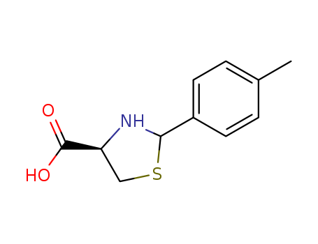 Molecular Structure of 198991-77-4 (4-Thiazolidinecarboxylic acid, 2-(4-methylphenyl)-, (4R)-)