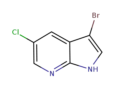 Molecular Structure of 866546-09-0 (3-bromo-5-chloro-1H-pyrrolo[2,3-b]pyridine)