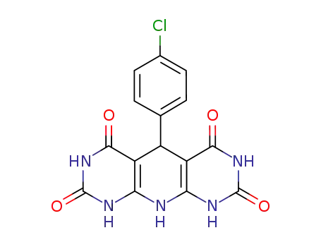 Molecular Structure of 1207379-34-7 (5-(4-chlorophenyl)-1,3,5,7,9,10-hexahydropyrimido[5',4'-5,6]pyridine[2,3-d]pyrimidine-2,4,6,8-tetraone)