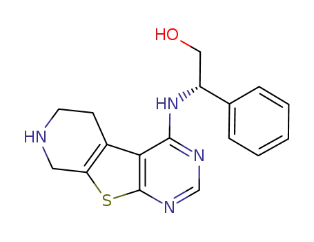 Molecular Structure of 1226548-19-1 ((S)-2-phenyl-2-((5,6,7,8-tetrahydropyrido[4’,3’:4,5]thieno[2,3-d]pyrimidin-4-yl)amino)ethan-1-ol)