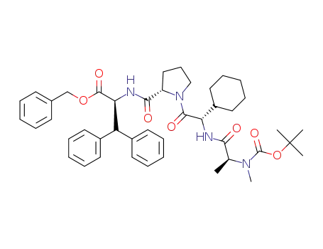 benzyl (S)-2-((S)-1-((S)-2-((S)-2-((tert-butoxycarbonyl)(methyl)amino)propanamido)-2-cyclohexylacetyl)pyrrolidine-2-carboxamido)-3,3-diphenylpropanoate