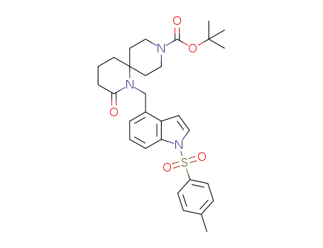 tert-butyl 2-oxo-1-((1-tosyl-1H-indol-4-yl)methyl)-1,9-diazaspiro[5.5]undecane-9-carboxylate